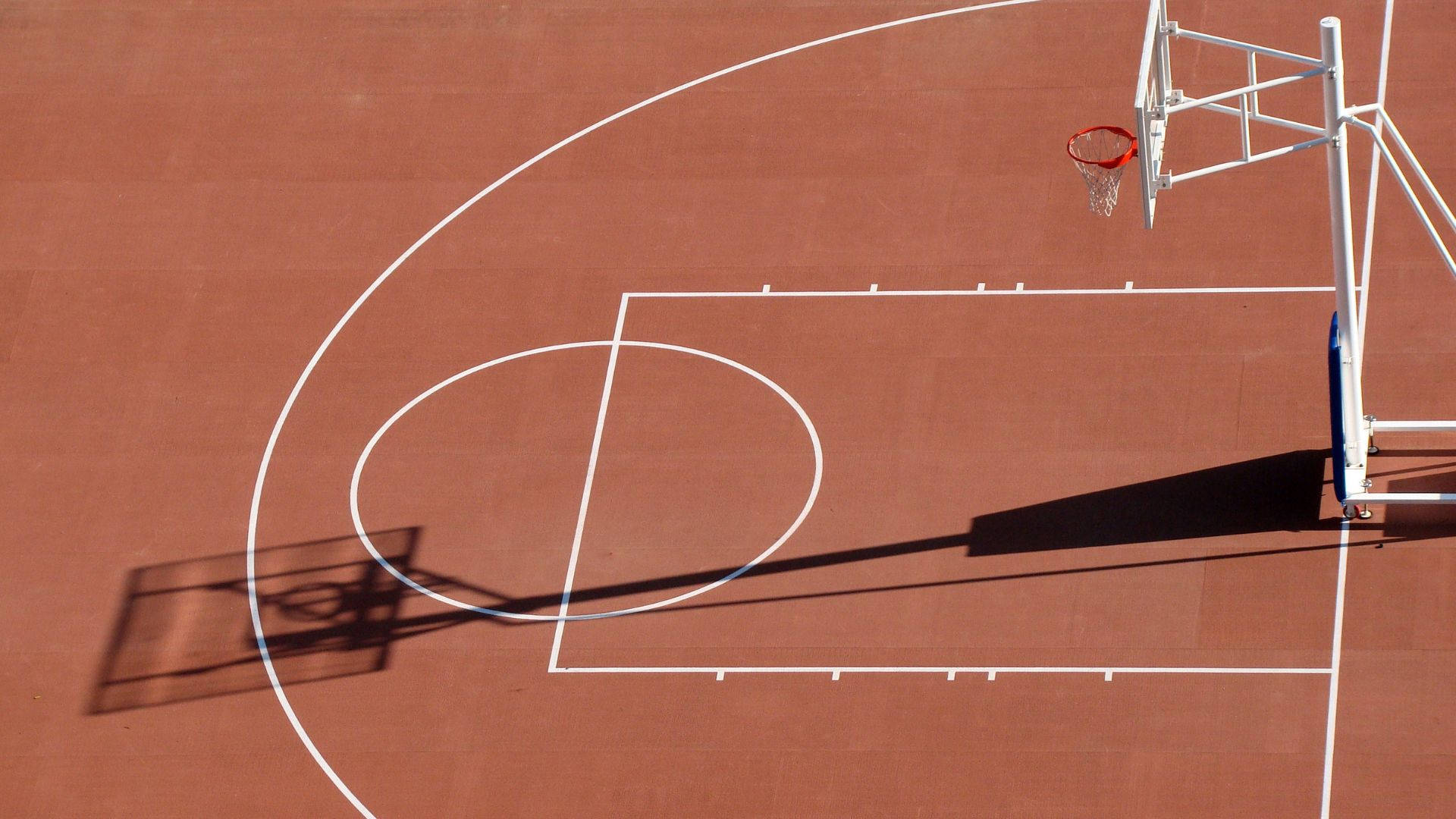 Basketball Court Half-court Brown&White Wallpaper