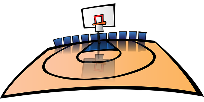 Basketball Court Illustration PNG