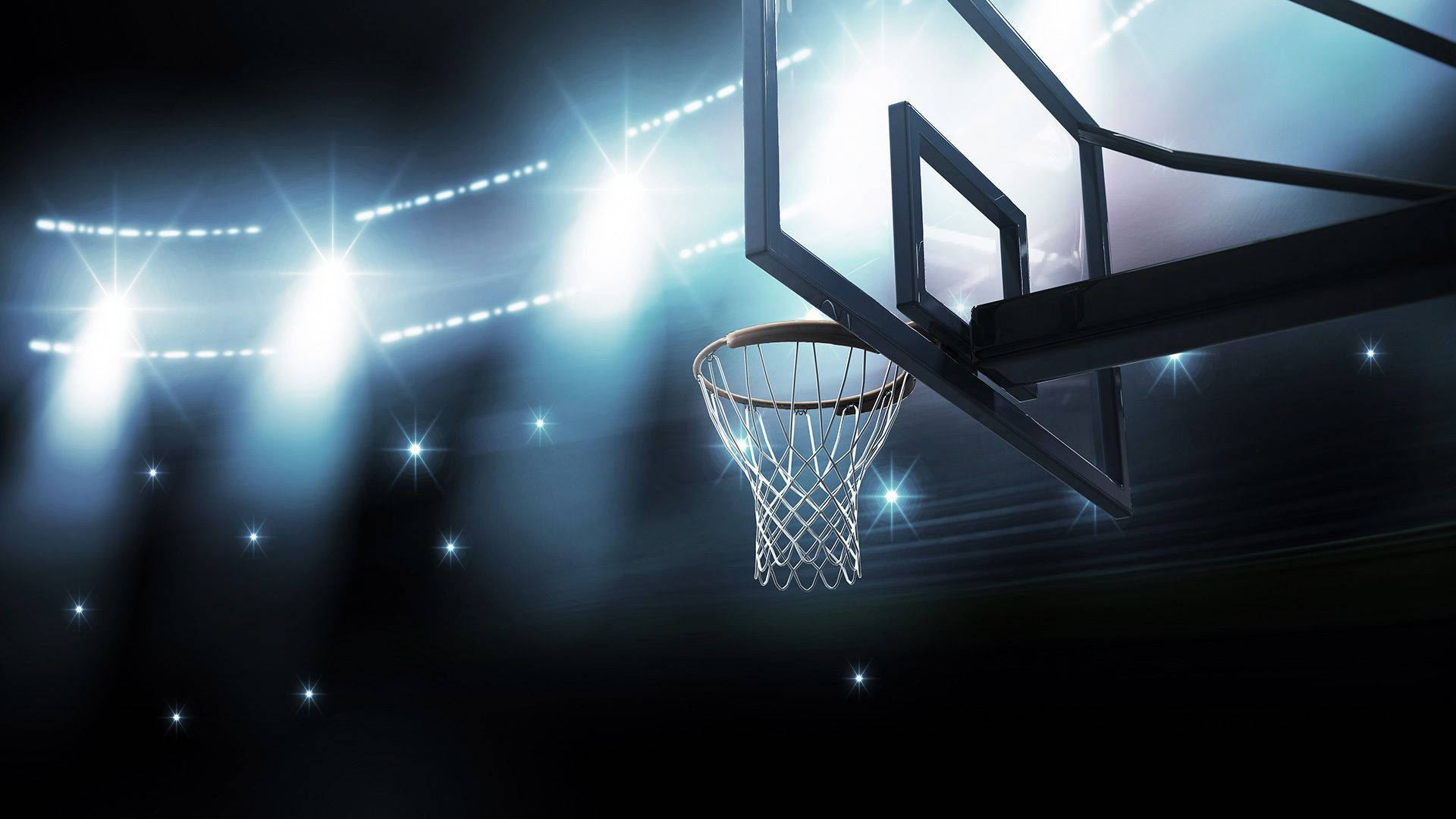 Basketball Court In Lights Wallpaper