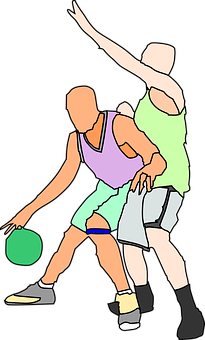 Basketball Dribble Defense Illustration PNG