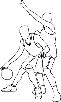 Basketball Dribble Defense Silhouette PNG