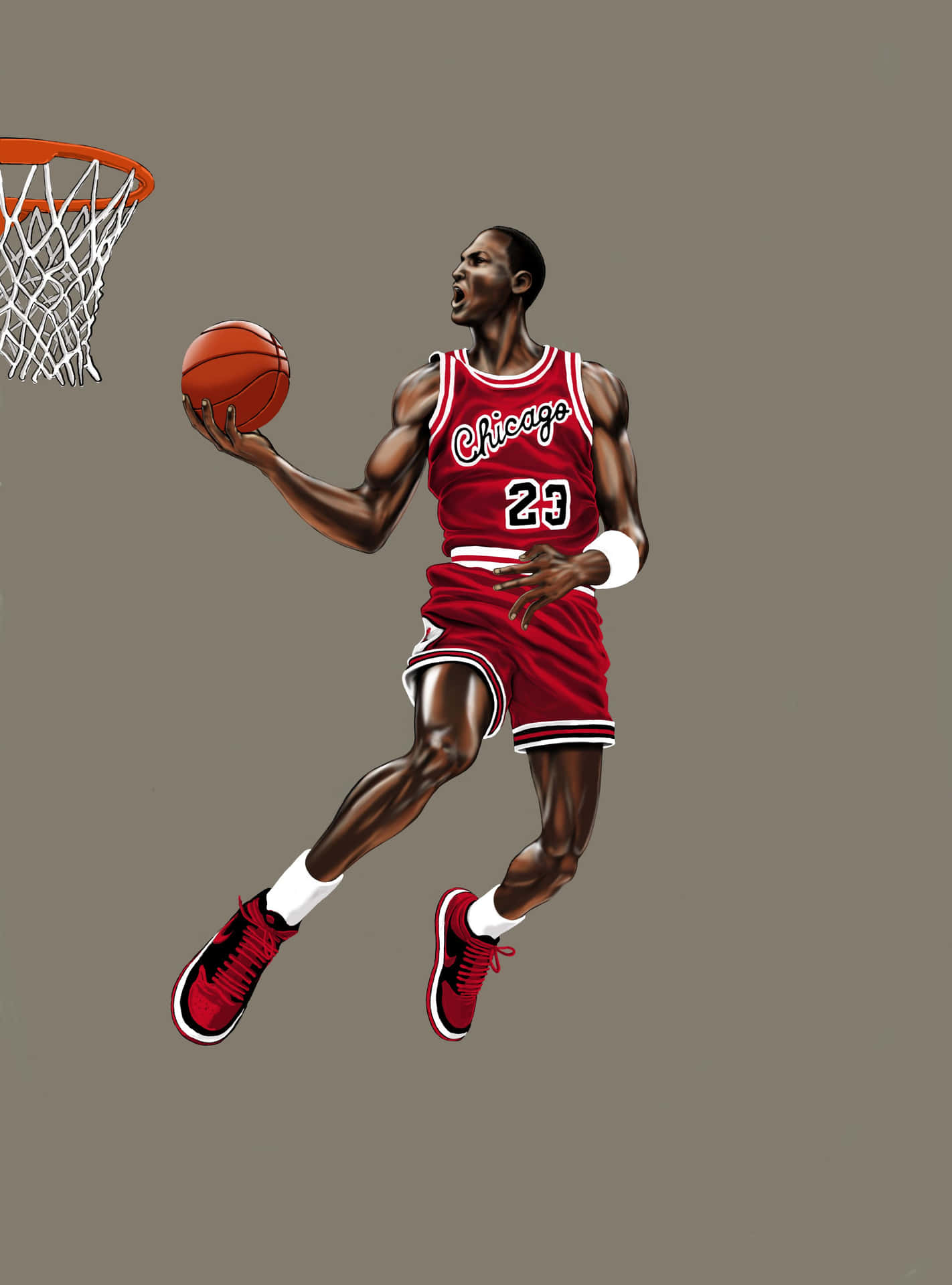 Basketball Dunk Illustration Wallpaper