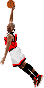 Basketball Dunk Illustration PNG