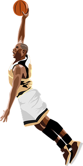 Basketball Dunk Illustration PNG