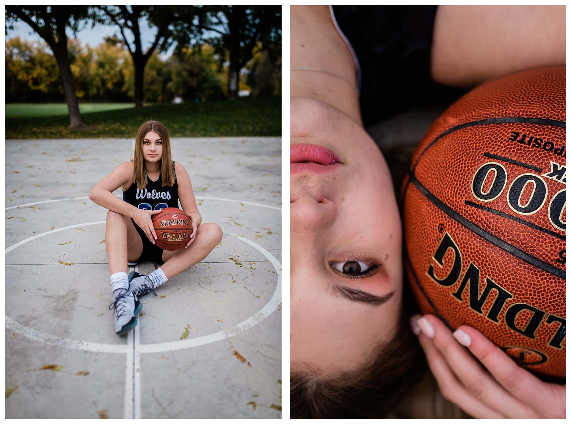 Basketball Girl Aesthetic Dual Portrait Wallpaper