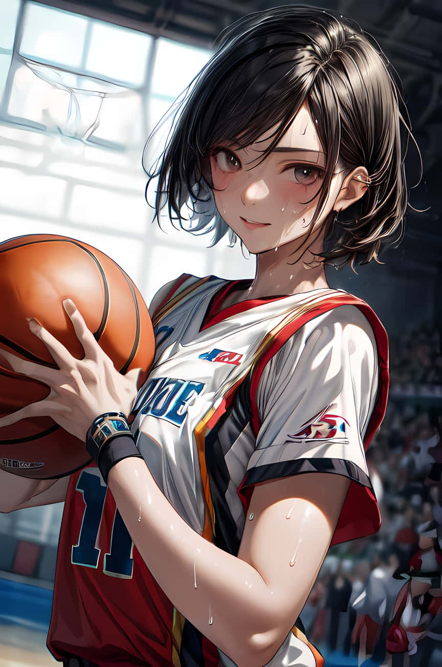 Basketball Girl Aesthetic Pose Wallpaper