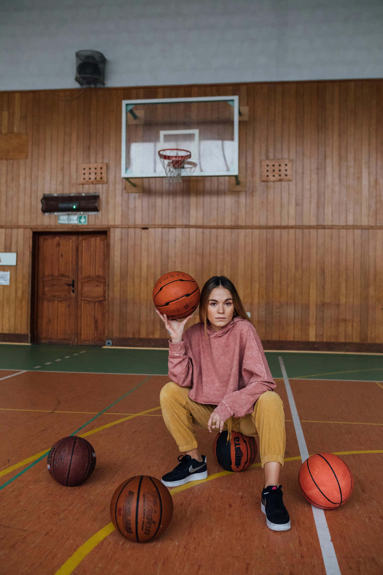 Basketball Girl Court Aesthetic.jpg Wallpaper