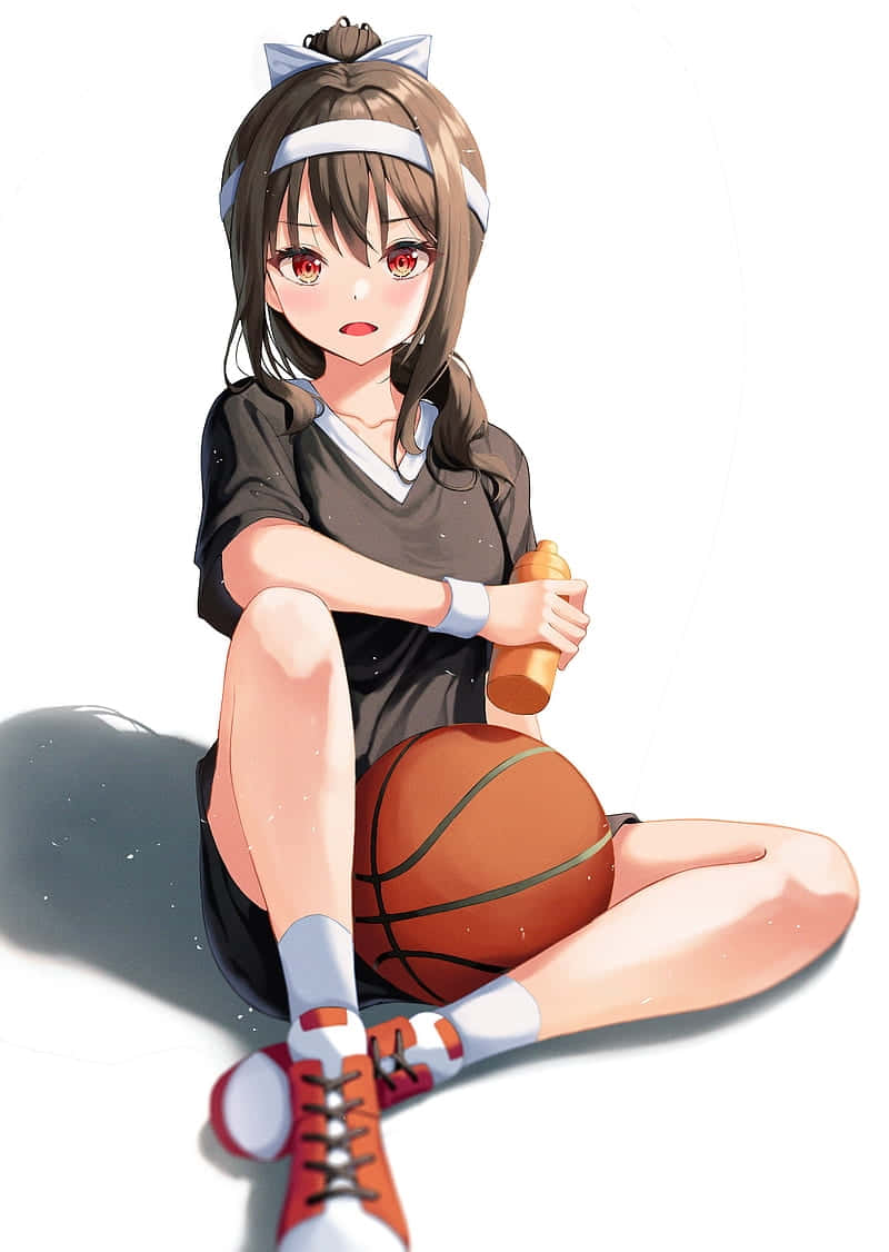 Basketball Girl Resting After Game.jpg Wallpaper