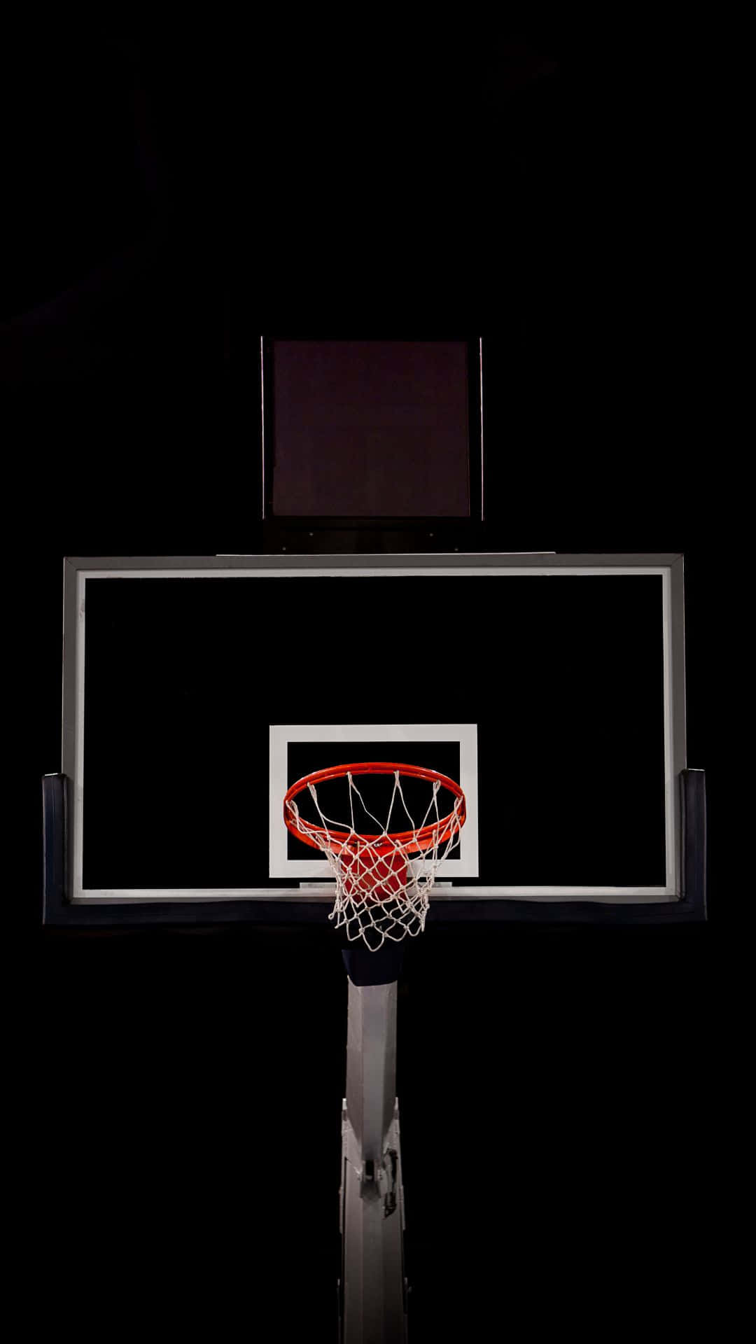 Basketball Hoop Against Black Background Wallpaper