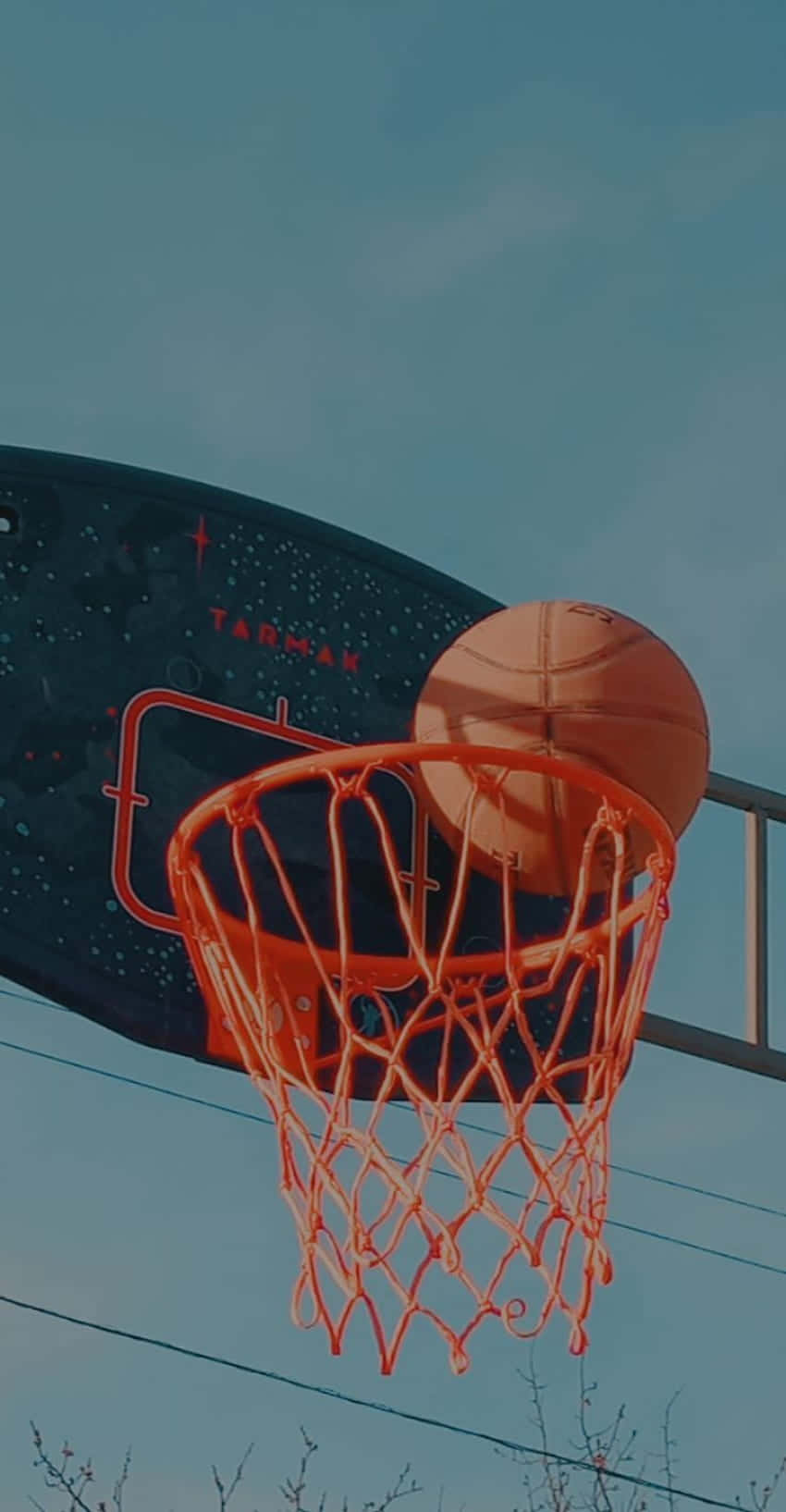 Basketball Hoop Sky View Wallpaper