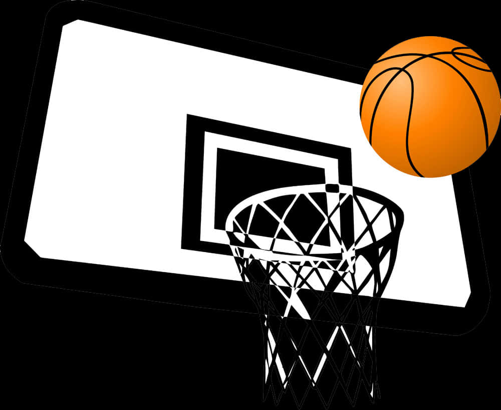 Basketball Hoopand Ball PNG