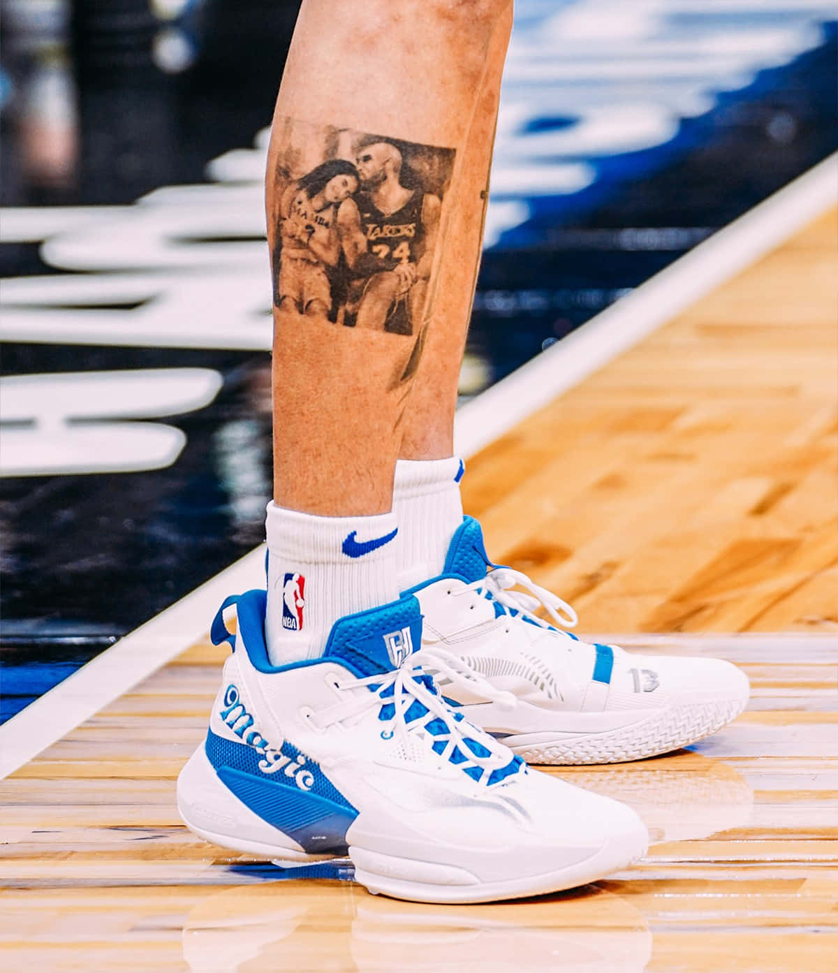 Basketball Leg Tattoo Tribute Wallpaper