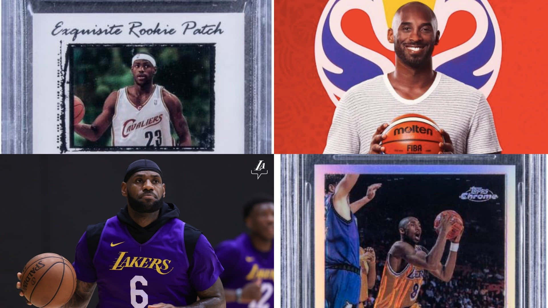 Basketball Legends Card Collage Wallpaper