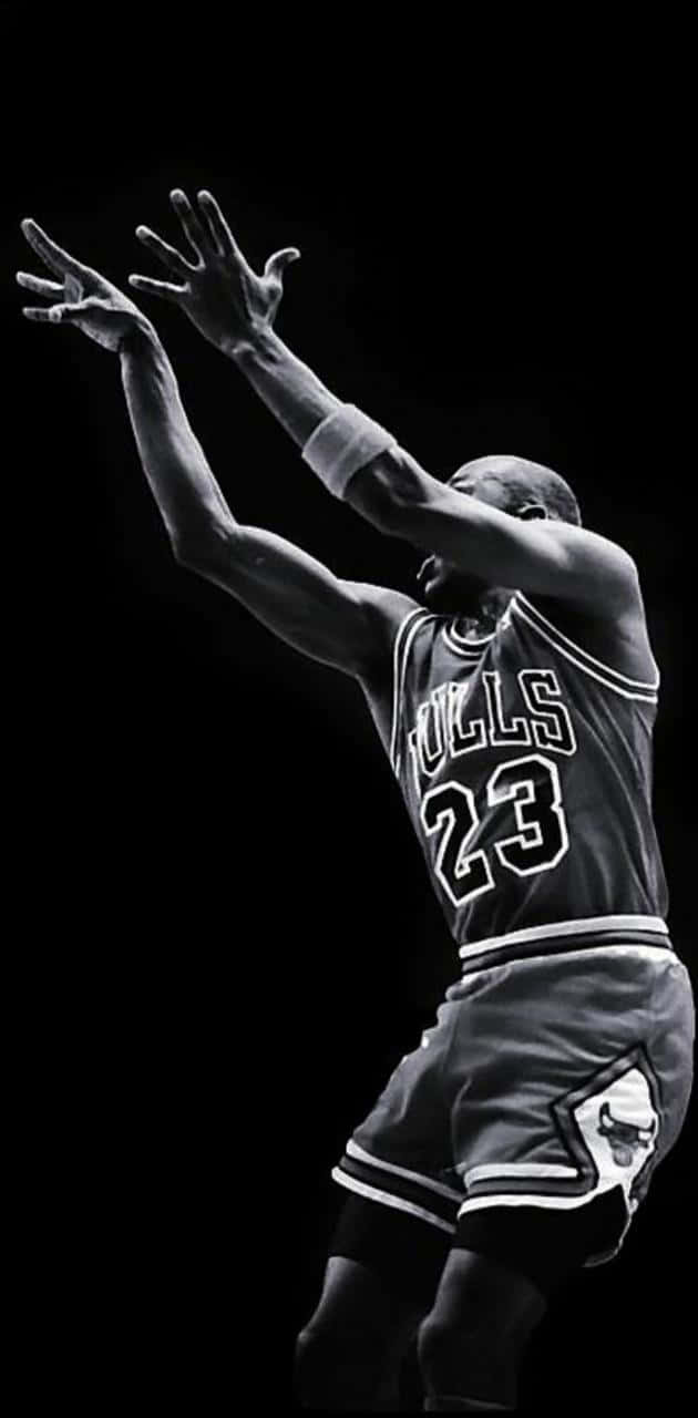 Basketball legende Michael Jordan hopper til en slam dunk. Wallpaper