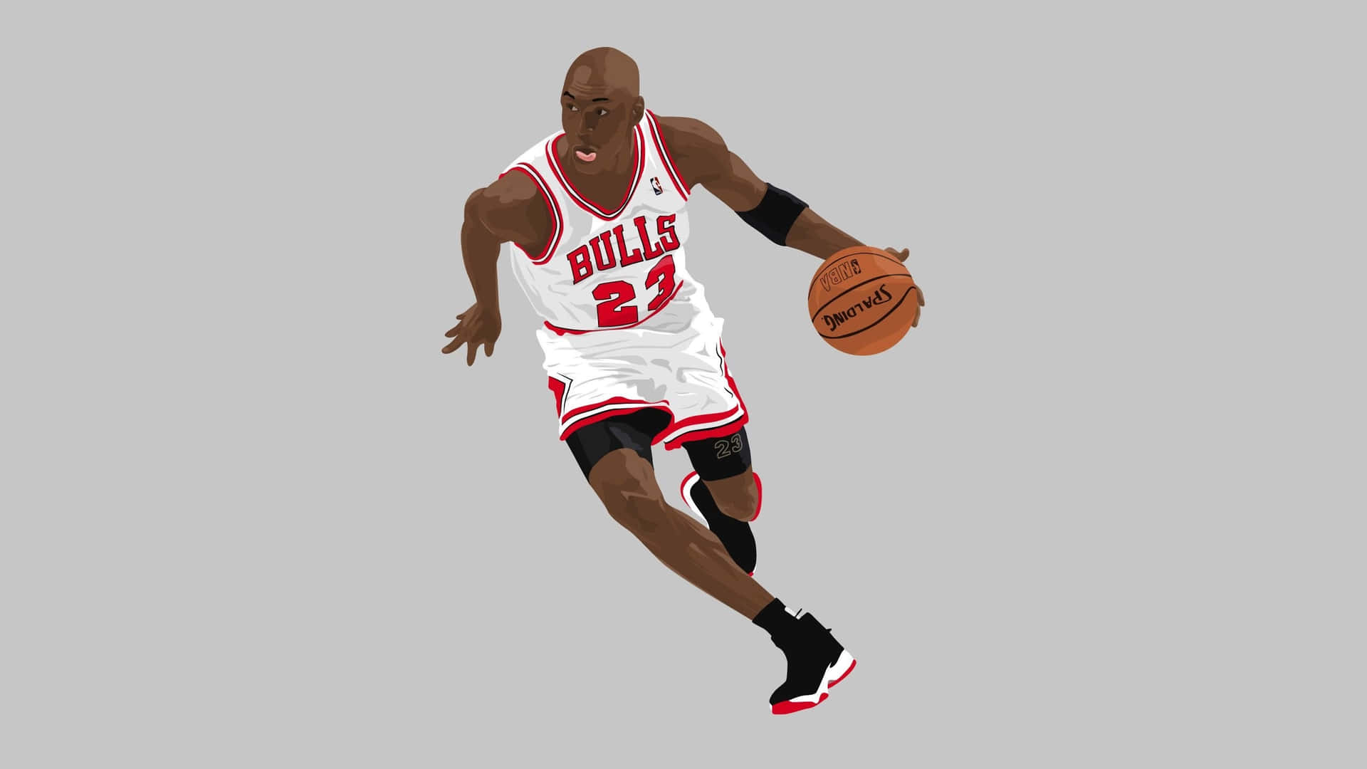 Michael Jordan lover mod kanten under en basketball kamp. Wallpaper