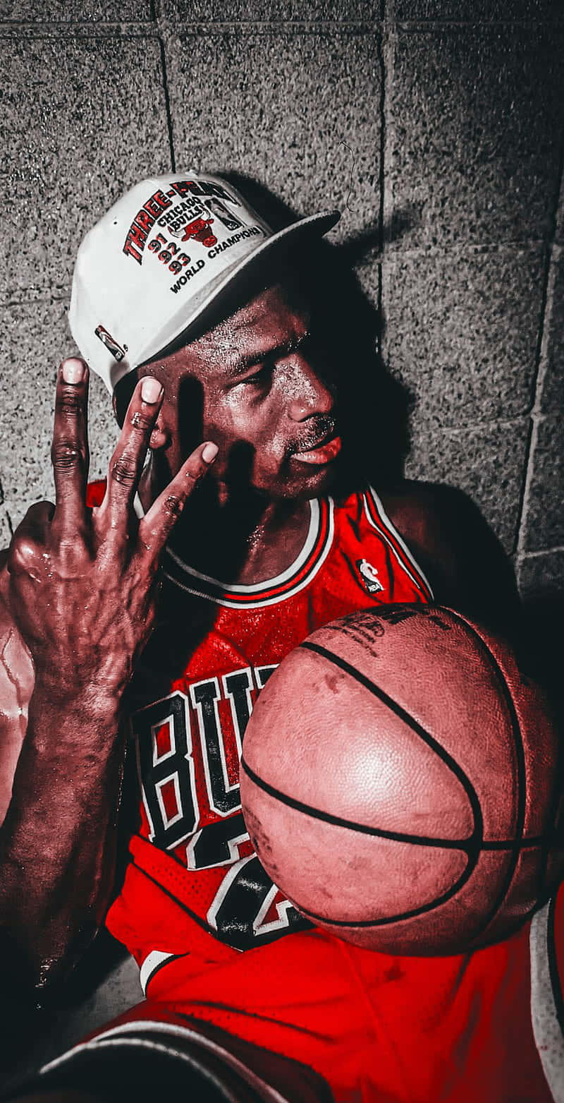 "Michael Jordan making a slam dunk" Wallpaper