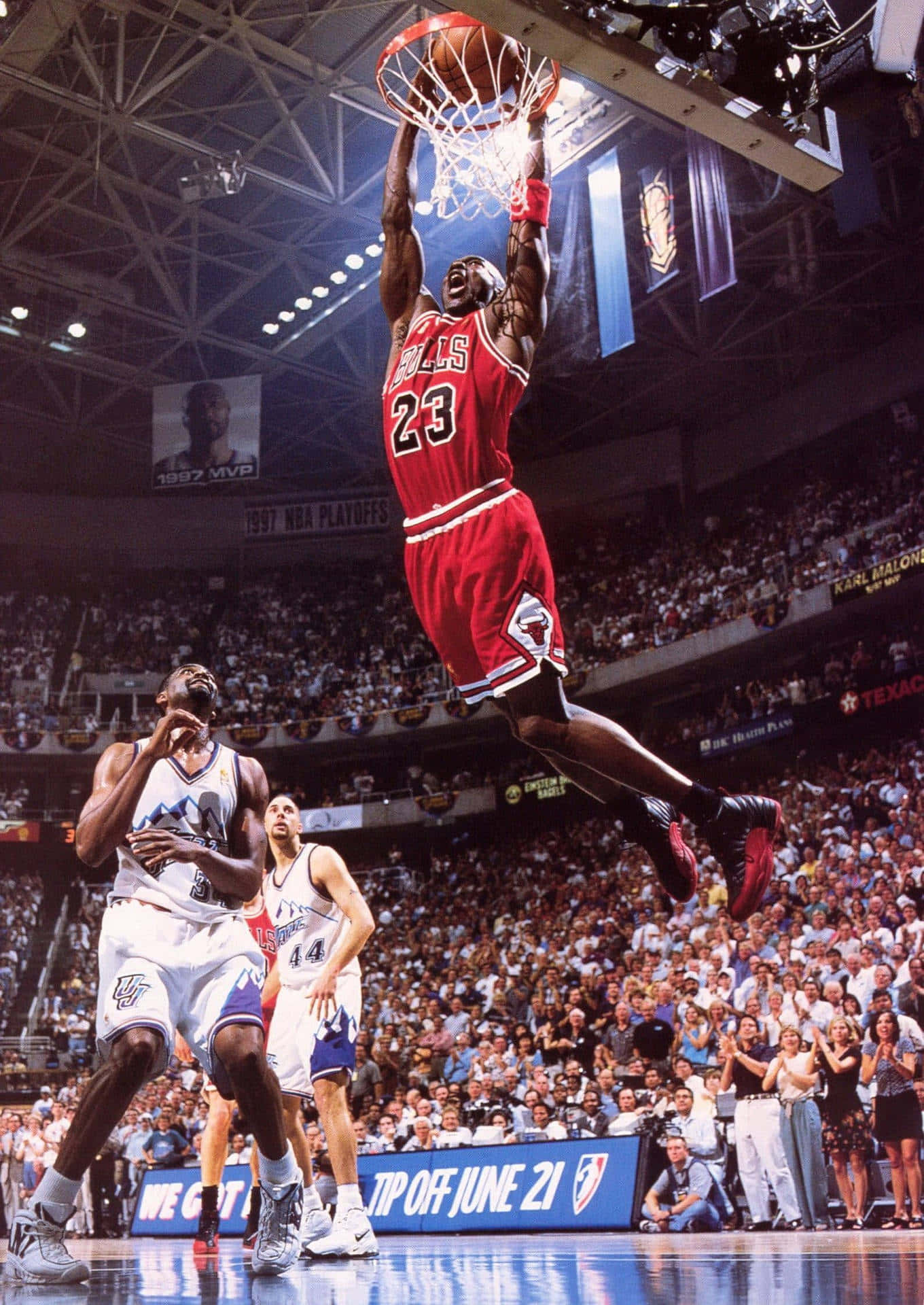 Den legendariske basketballspiller Michael Jordan pryder denne tapet. Wallpaper