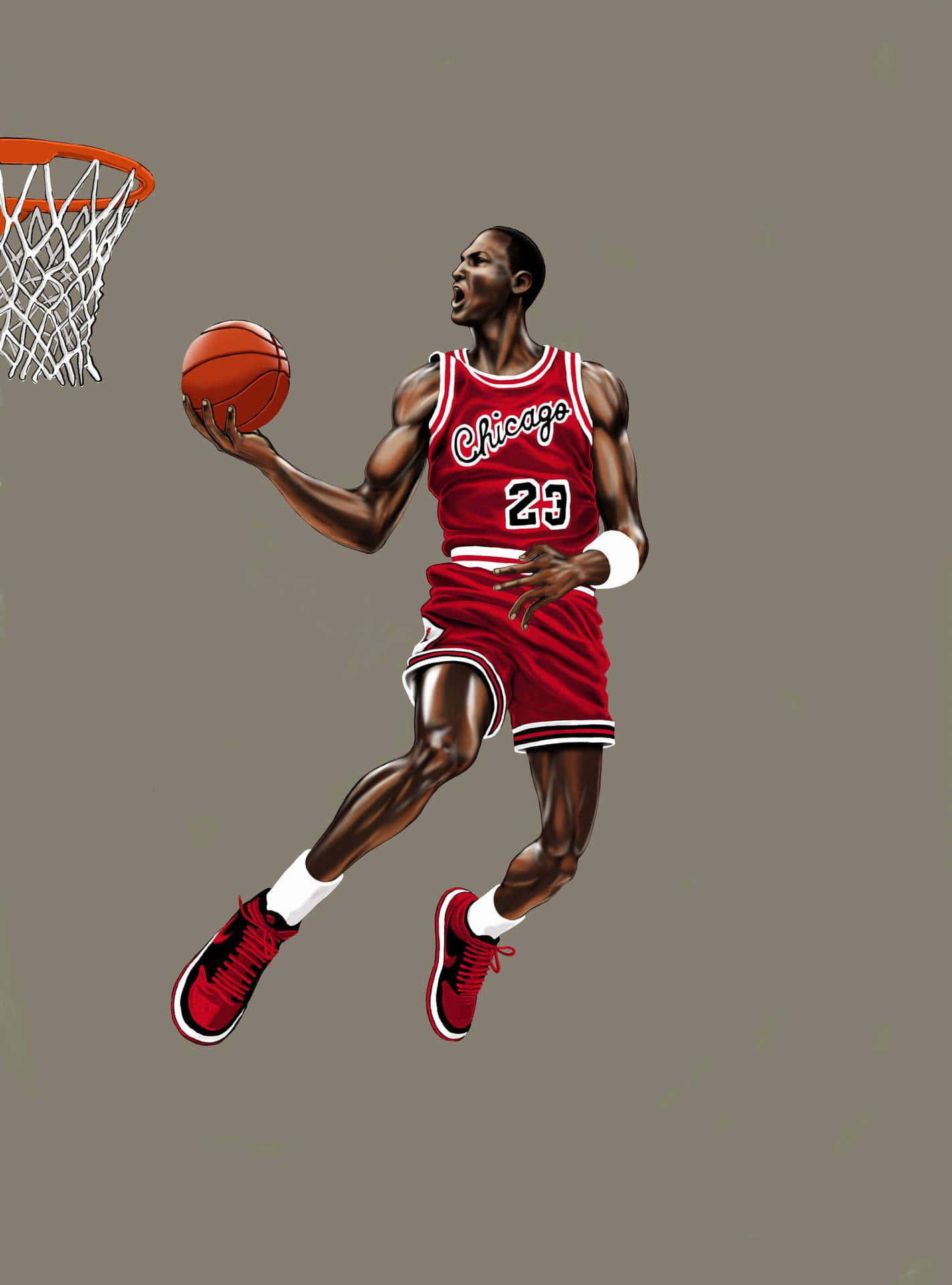 Michael Jordan Soaring Through The Air Wallpaper