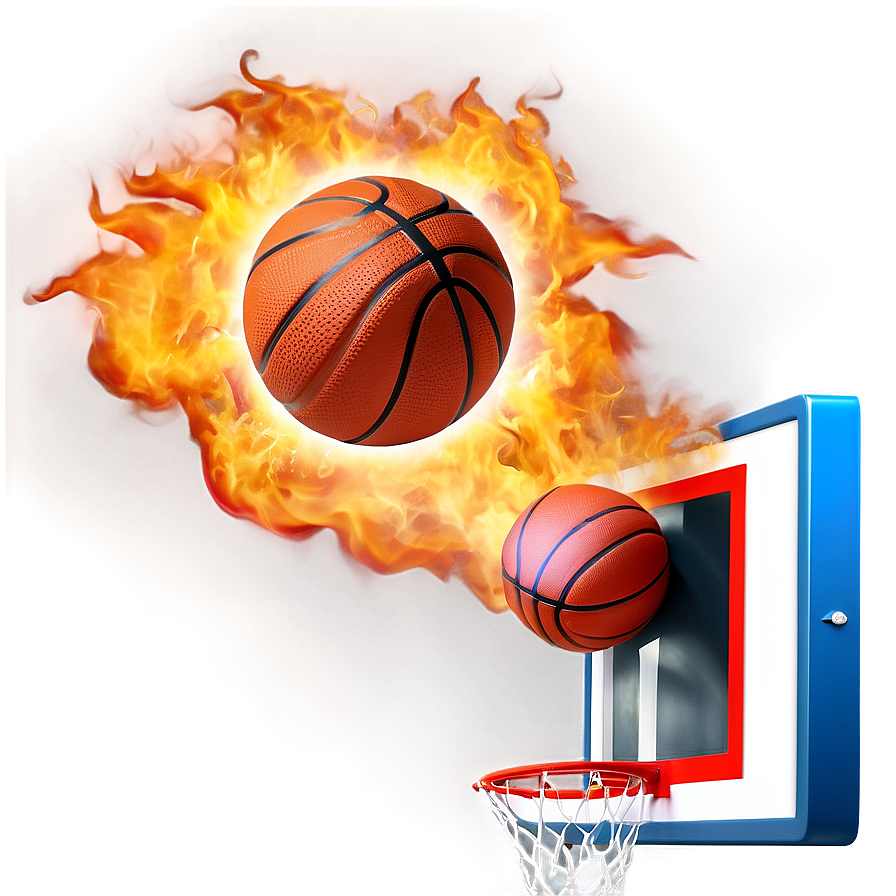 Basketball On Fire Png 04302024 PNG