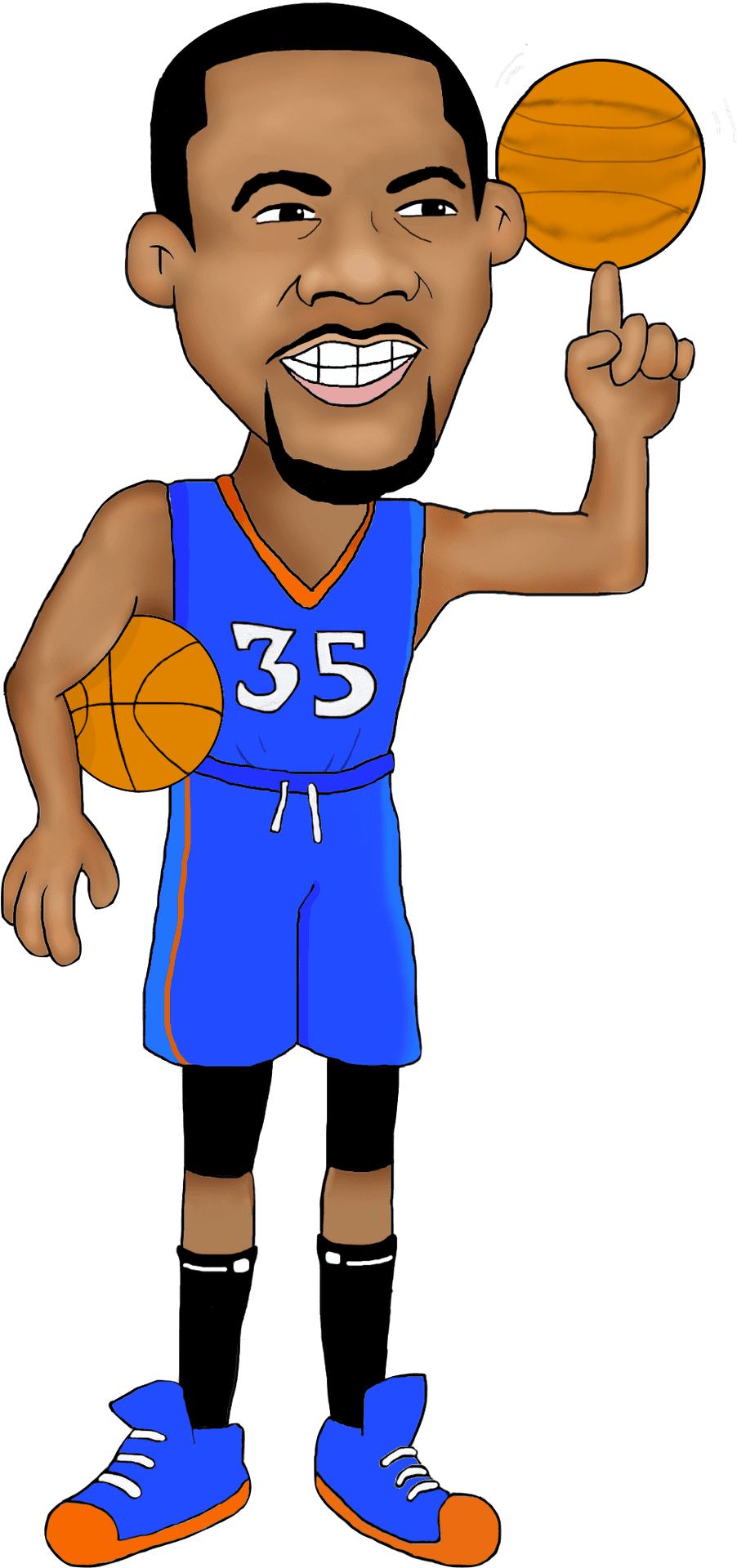 Basketball Player Cartoon Spinning Ball.png PNG