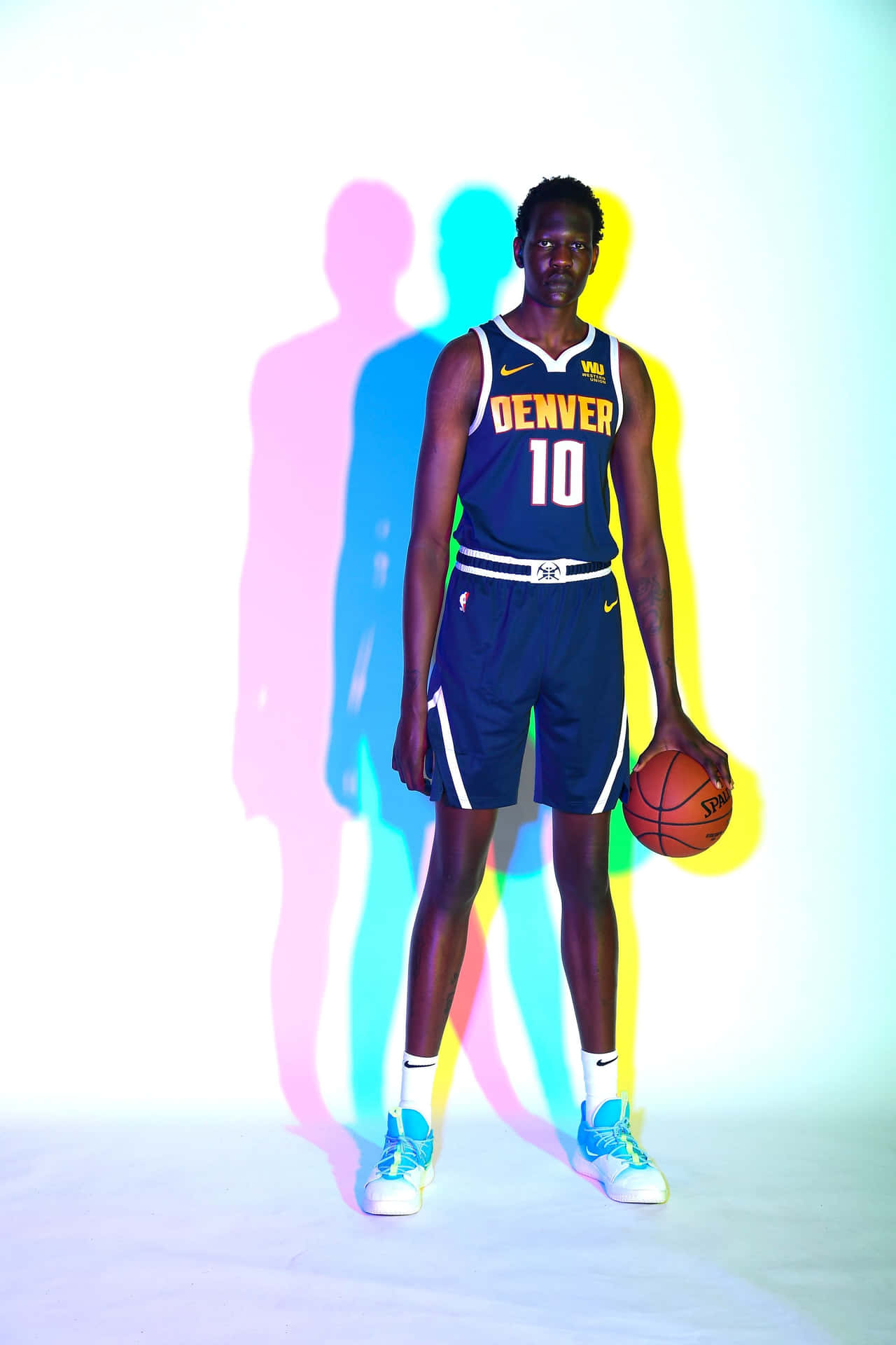 Basketball Player Colorful Shadow Portrait Wallpaper