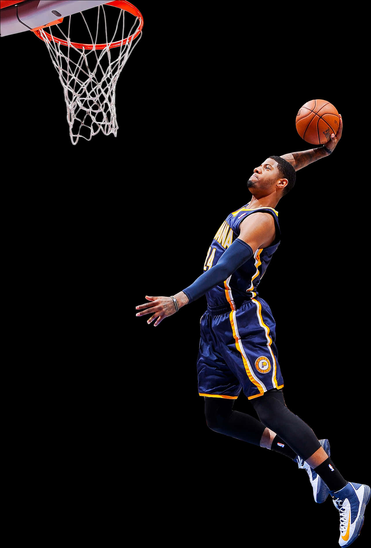 Basketball Player Dunking Action PNG