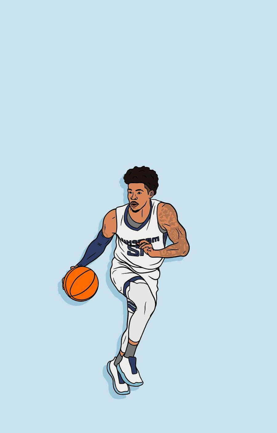 Basketball Player Illustrationi Phone Wallpaper Wallpaper