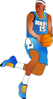 Basketball_ Player_ In_ Blue_ Uniform PNG