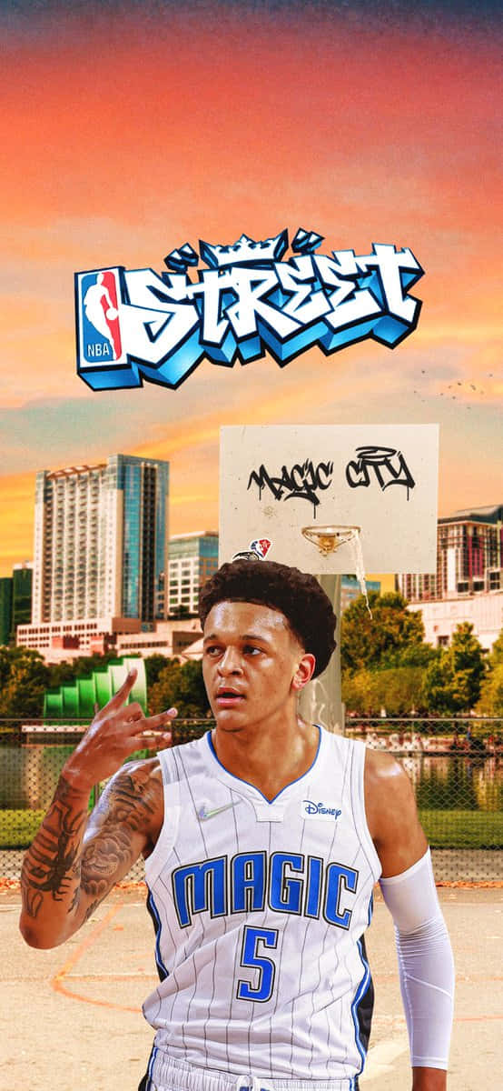 Basketball Player Magic City Sunset Wallpaper