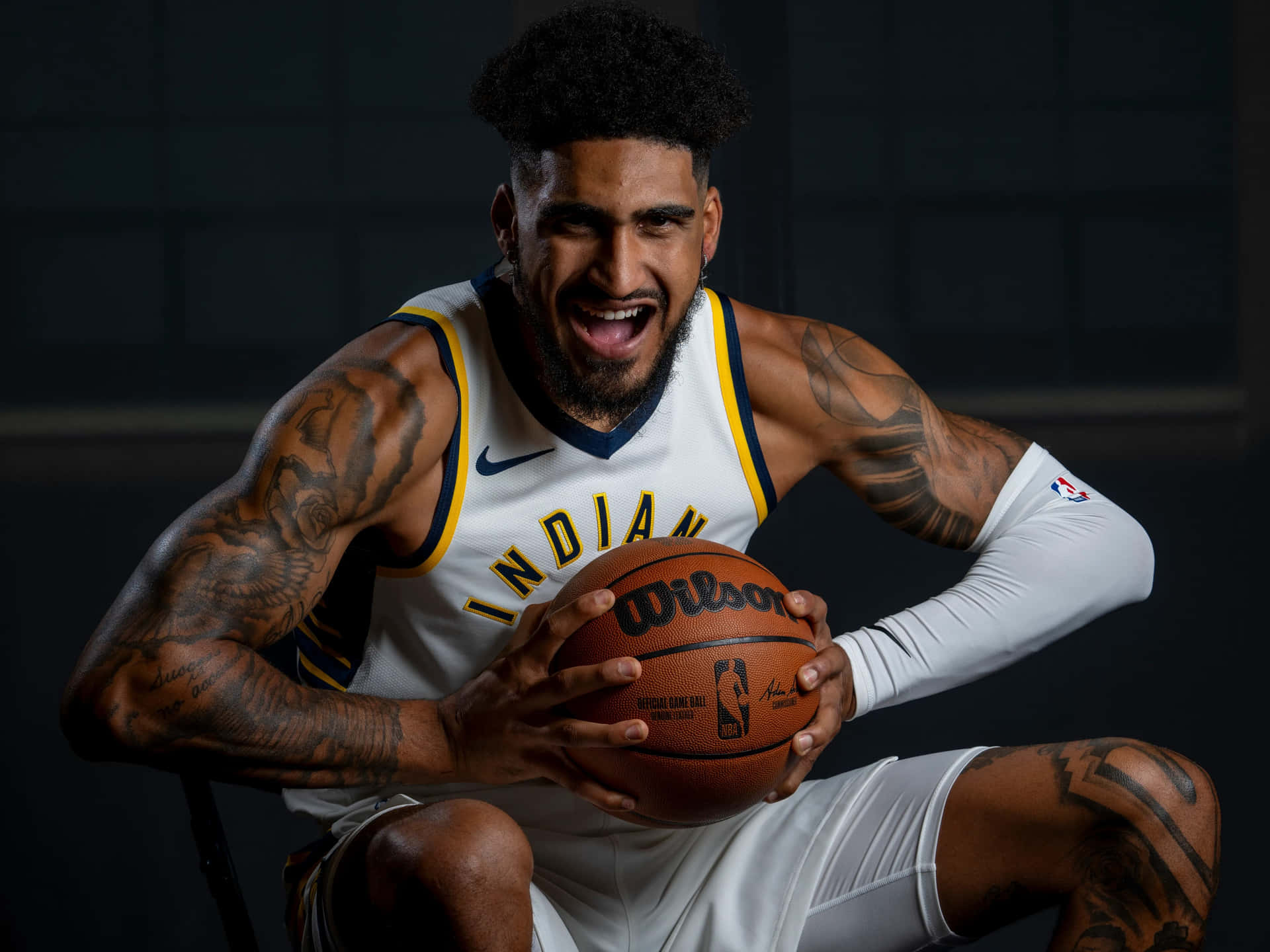 Basketball Player Portrait Indiana Pacers Wallpaper
