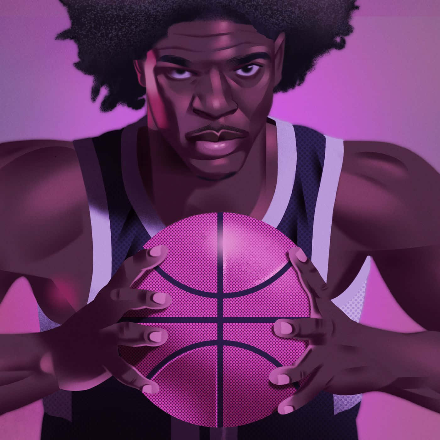 Basketball Player Purple Aura Wallpaper