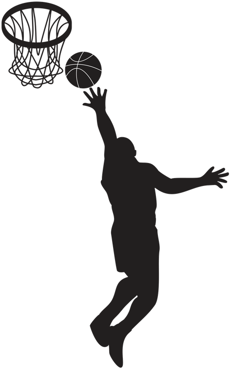 Basketball Player Silhouette Dunking PNG
