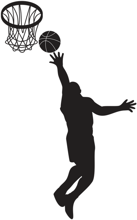 Download Basketball Player Silhouette Dunking | Wallpapers.com