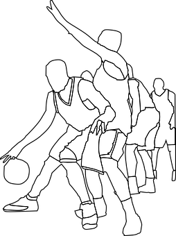 Basketball Players Silhouette Action PNG