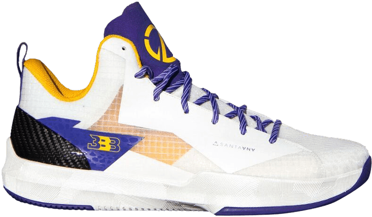 Basketball Shoe White Purple Yellow PNG