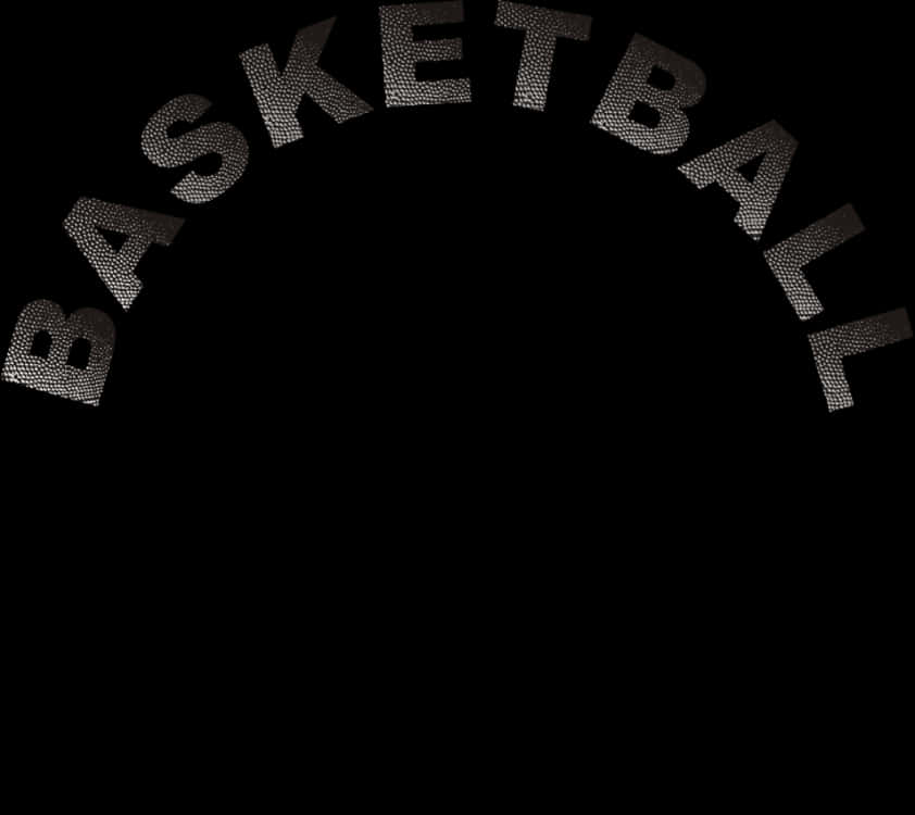 Basketball Text Graphic Black Background PNG