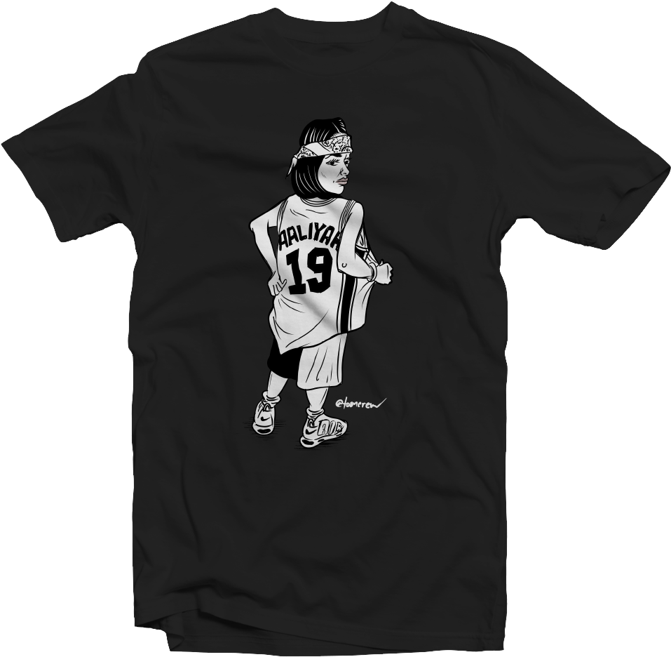 Basketball Themed Aaliyah T Shirt Design PNG