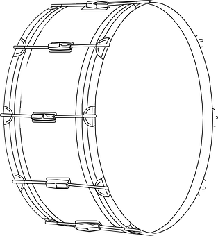 Bass Drum Line Drawing PNG