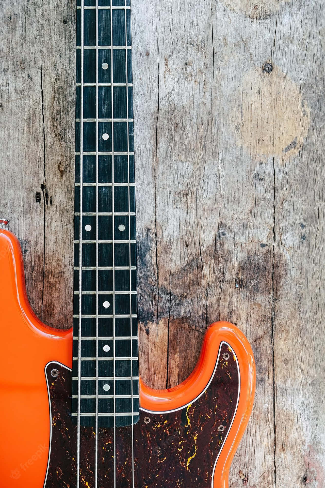Orange Bass Guitar Wallpaper