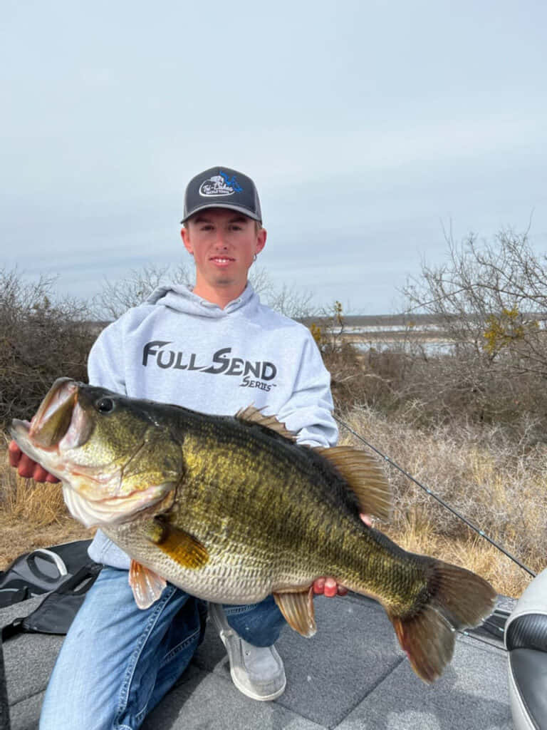 Man Weighing A Fat Belly Giant Bass Picture