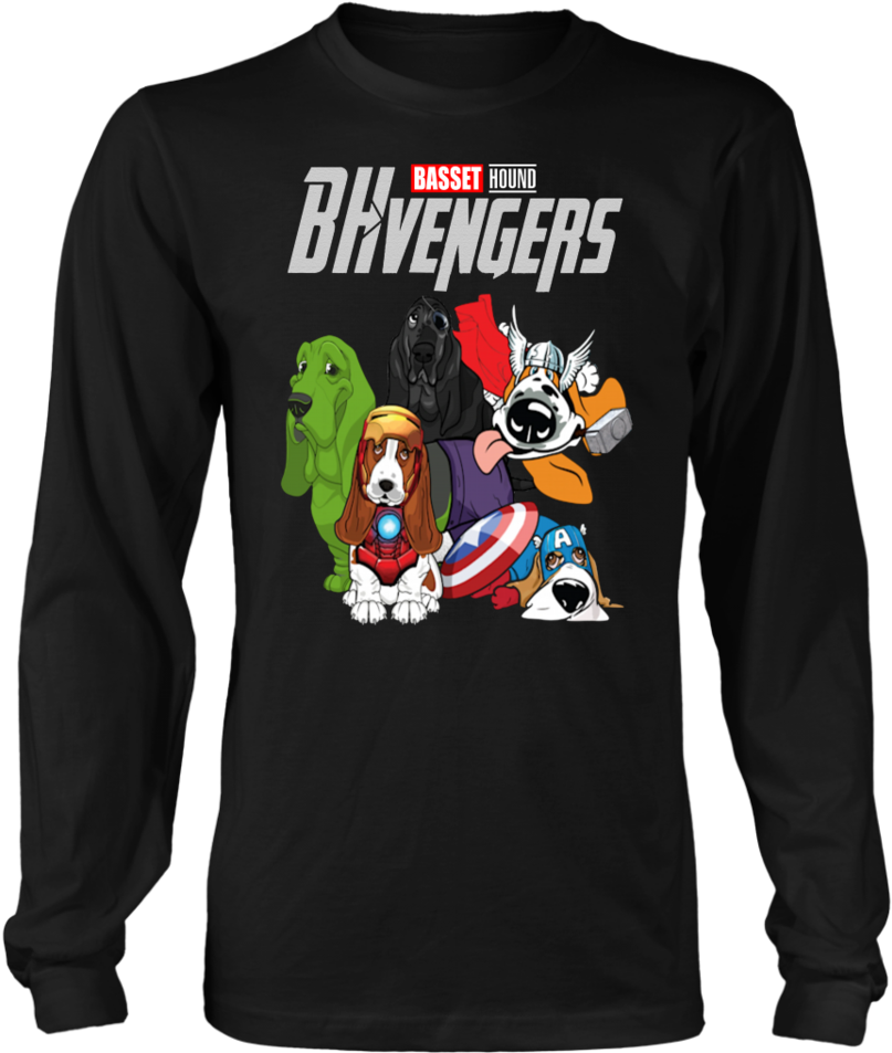 Basset Hound Avengers Parody Shirt PNG