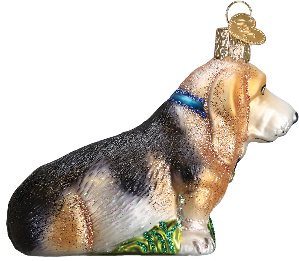 Basset Hound Christmas Ornament PNG