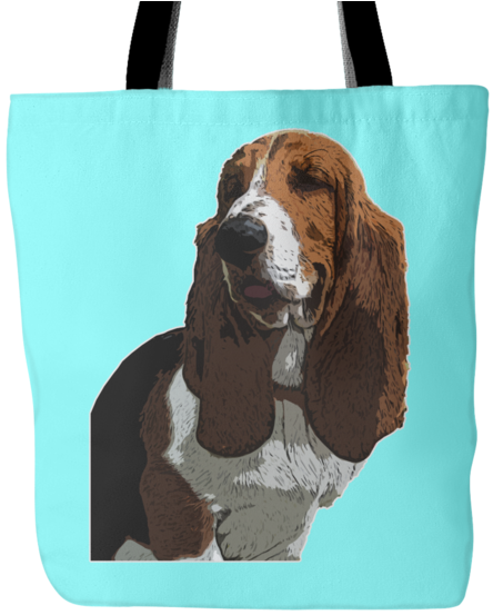 Basset Hound Illustration Tote Bag PNG