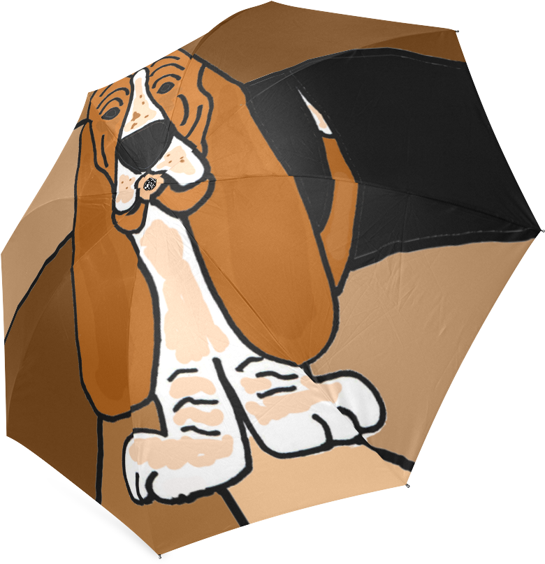 Basset Hound Umbrella Design PNG