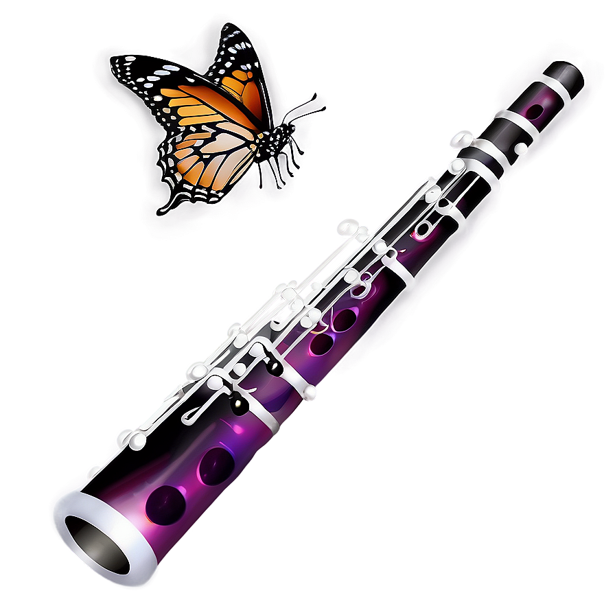 Bassoon With Butterfly Png Wth PNG