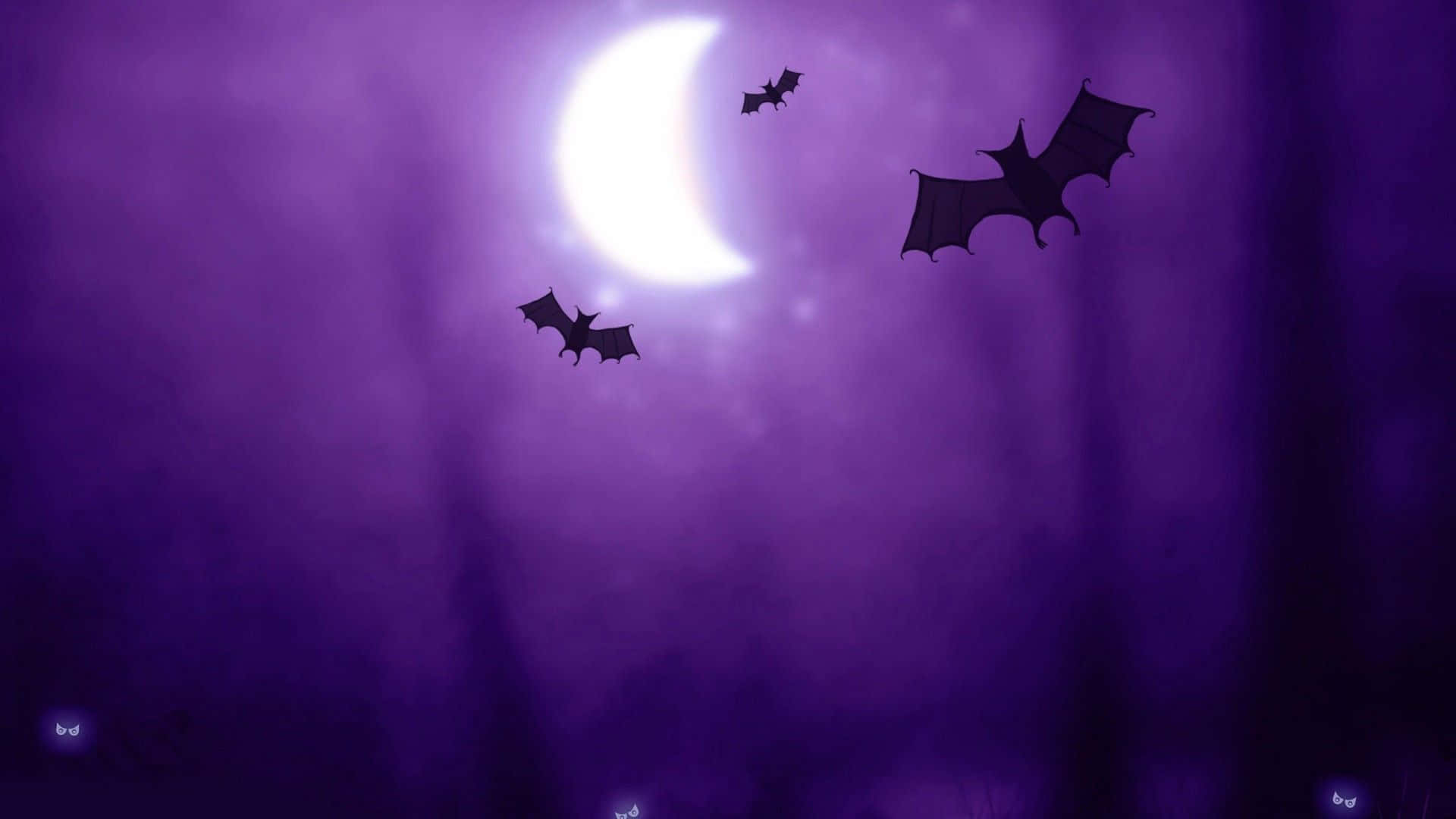 Dark Flying Bats in the Night Sky