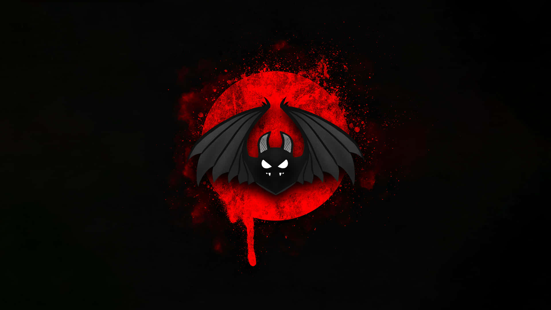 A Bat Logo With Red Blood On It Wallpaper