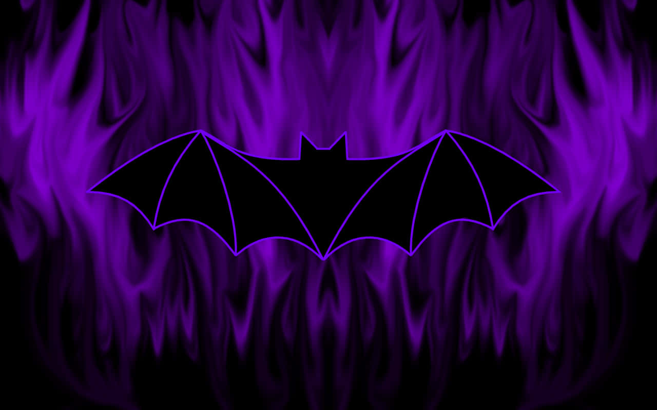 Bat Purple Fire Art Wallpaper