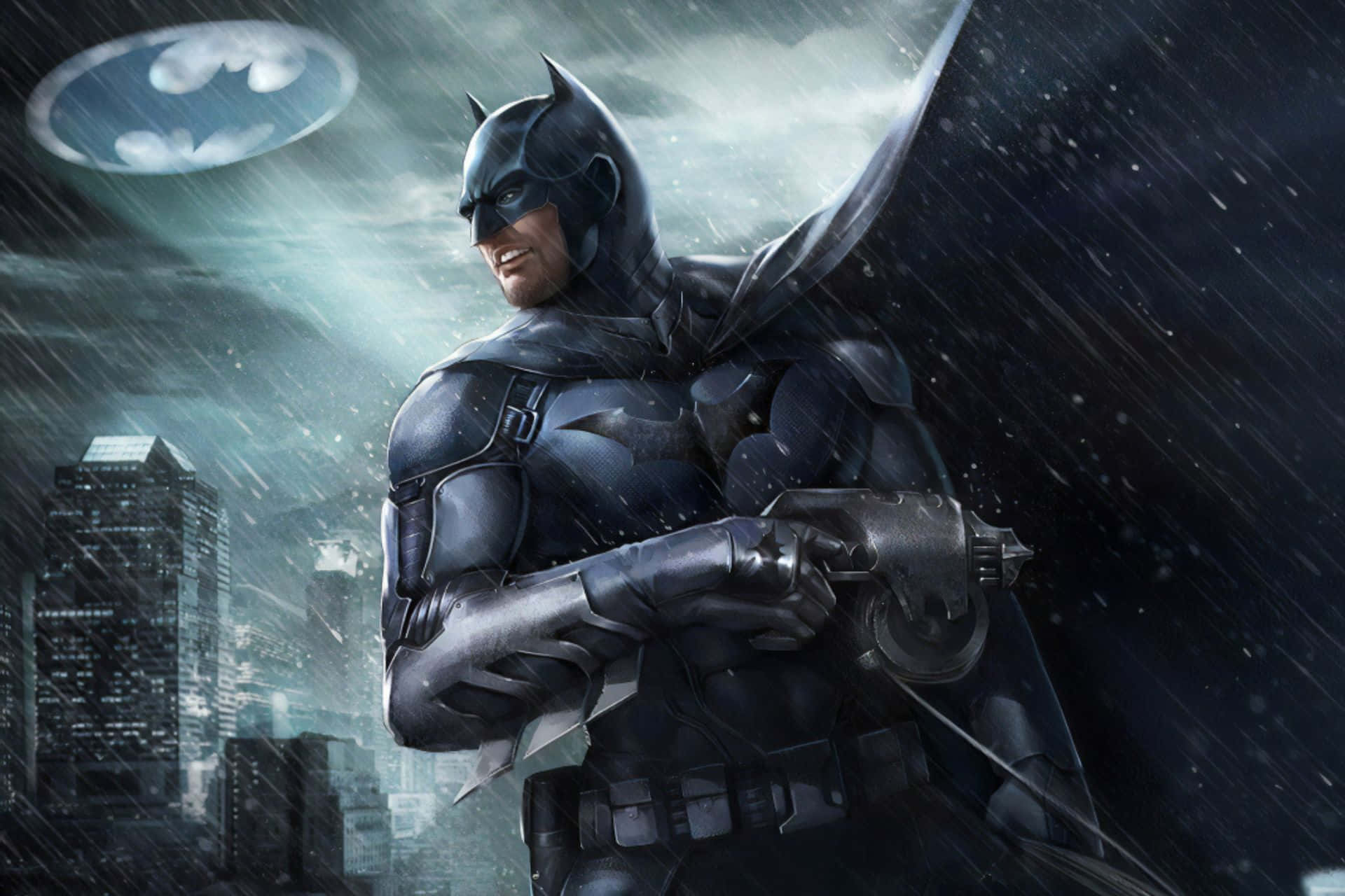 The Bat Signal Lights Up Gotham Sky Wallpaper