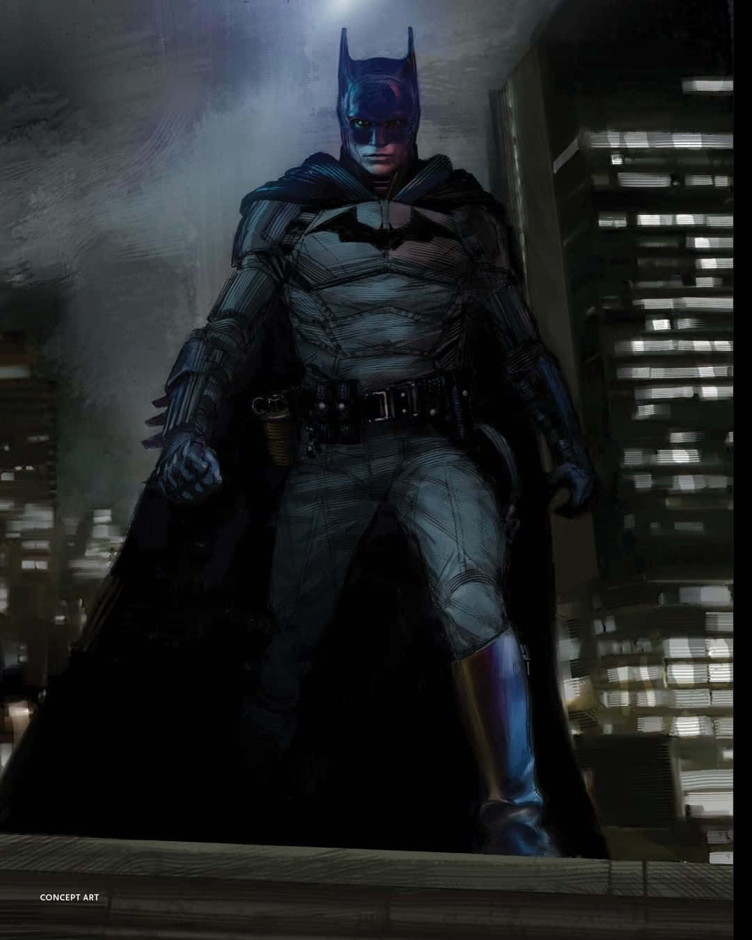 The Dark Knight's Bat-Suit Showcased in Stunning Detail Wallpaper